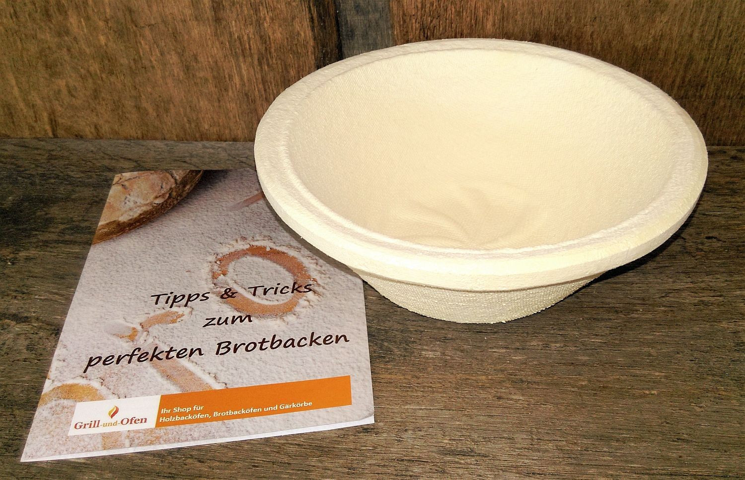 Gärkorb Gärkörbchen aus Holschliff in rund mit Bodenmuster Spirale  für 0,75 kg Brote