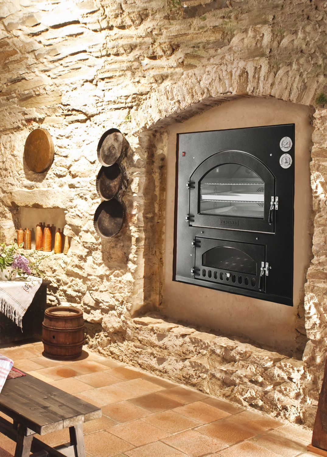 Fontana INC QV Maxi 100x65 Einbau-Holzbackofen Pizzaofen idealer Backofen für den Einsatz in der Küchen, Aussenküche und im Backhaus