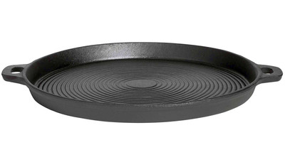 Gusseisen Grillpfanne | Grillplatte 35 cm Durchmesser